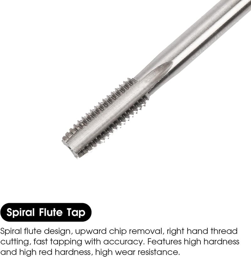 Winfox M12 x 1.75 Straight Flute Thread Tap and 10.2mm Twist Drill Bit Set, Metric Titanium Plated 6542 High Speed Steel Machine Screw Thread Tap Threading Drilling Tool - Image 2